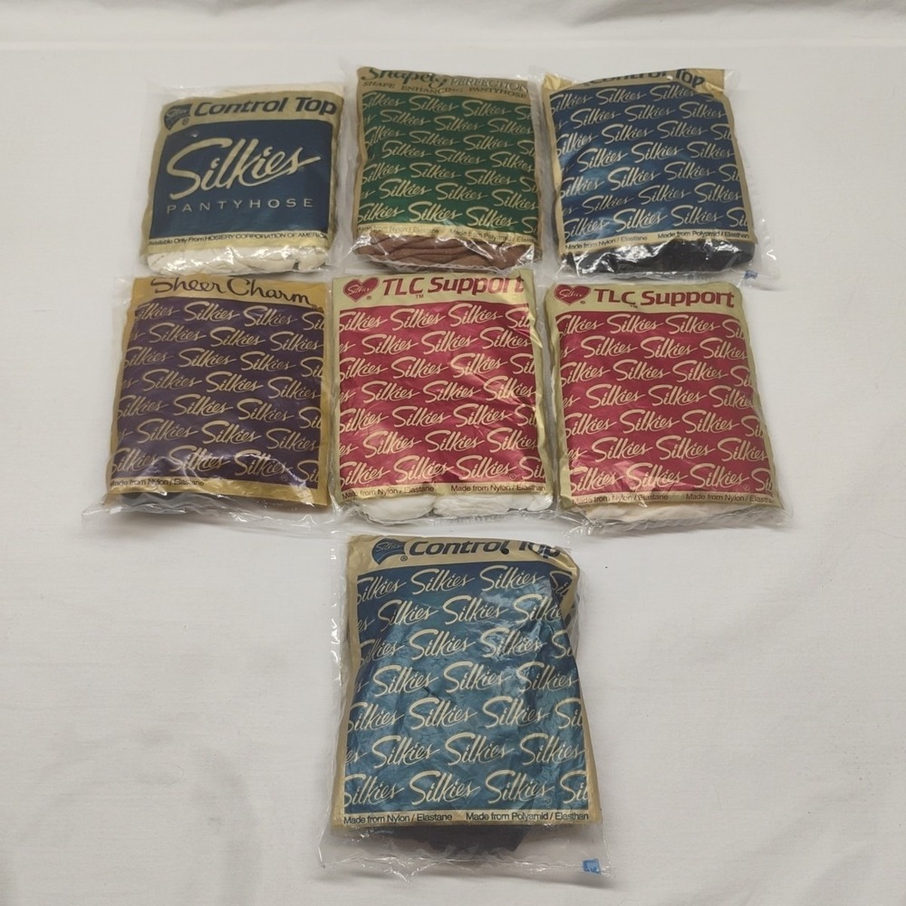 Vintage 90s Silkies X Tall Pantyhose Various Colors 7pc Lot